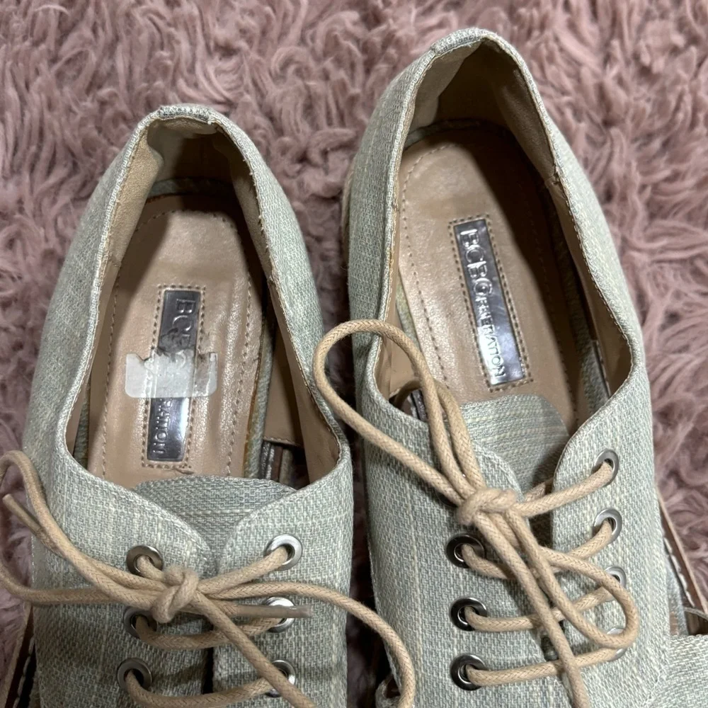 BCBGeneration Women Light Blue Cutout Espadrille Loafers